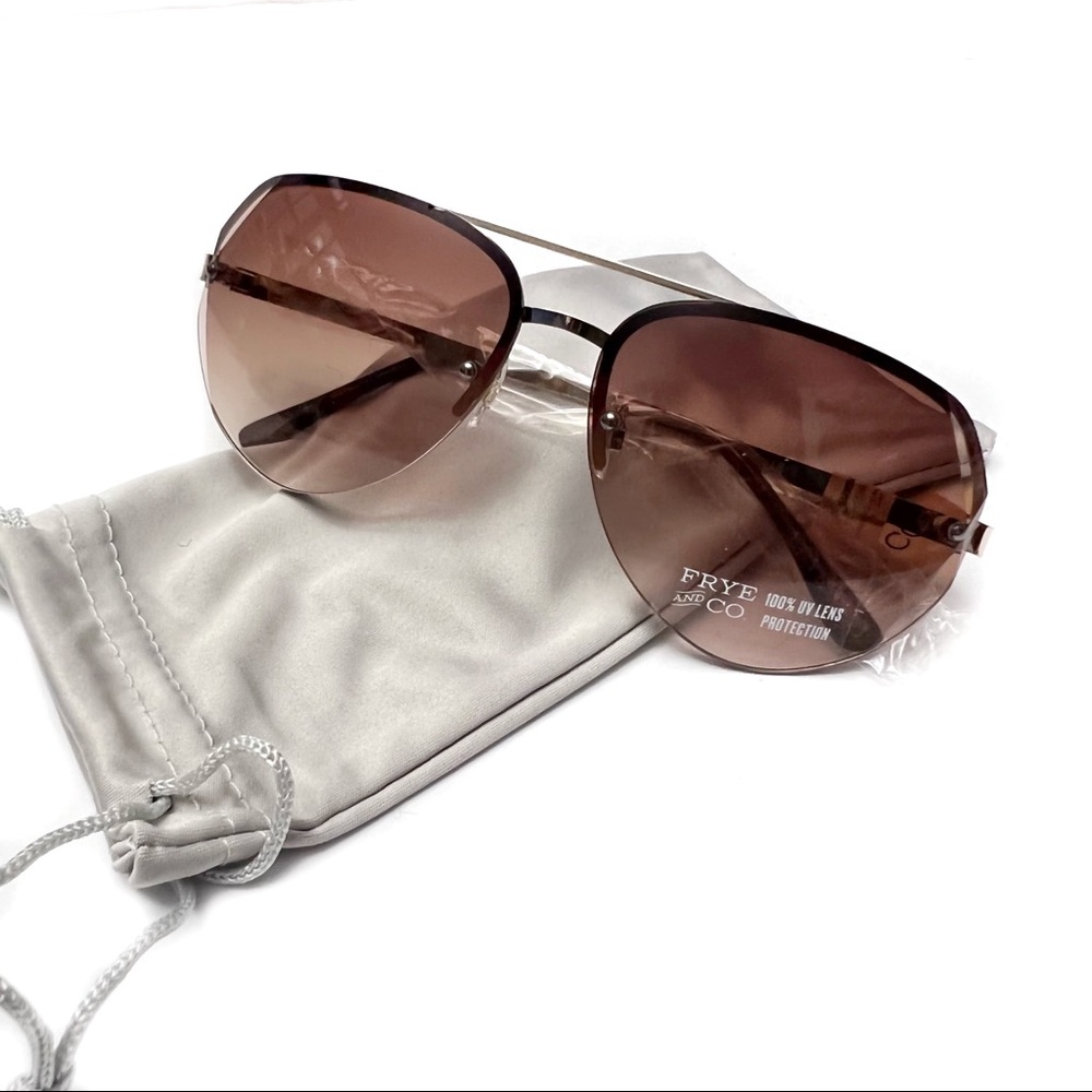 Frye Aviator Sunglasses Gradient Brown